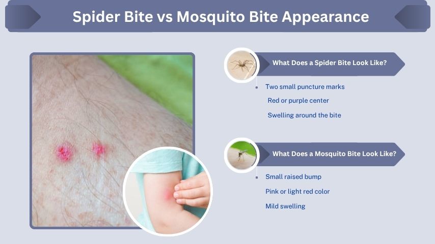 Spider Bite vs Mosquito Bite Appearance